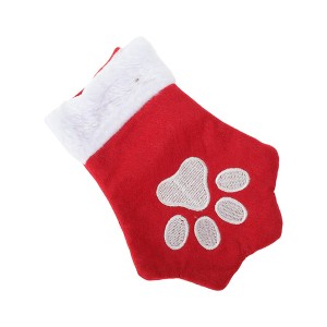 Unique Bargains Christmas Stockings Paw Fabric 5.91"x3.94" 1 Pc - 1 of 4