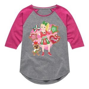 Girls' JoJo Siwa Oh Snap  - Athletic Heather/Fuchsia - Medium - 1 of 4