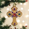 Old World Christmas Blown Glass Ornament for Christmas Tree, Ornate Cross - 2 of 4