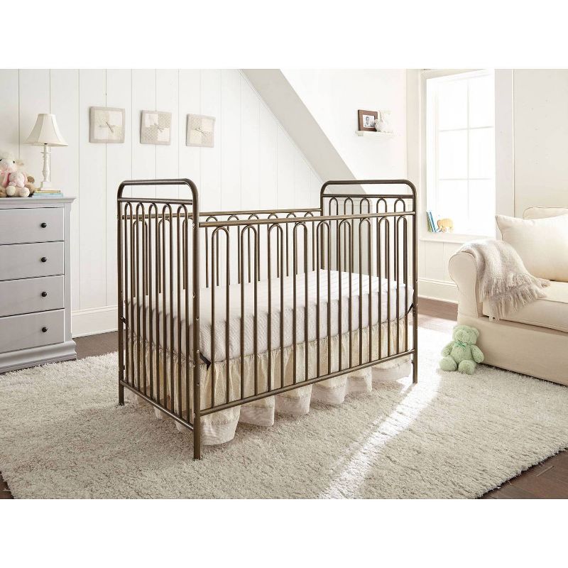 L.A. Baby Trinity 3-in-1 Convertible Full Sized Metal Crib - Golden Nugget, 2 of 6
