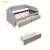 NicBex Twin Size Velvet Daybed with 2 Drawers for Bedroom,Living Room,Apartment,Gray - 3 of 4