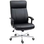 Vinsetto Home Office Chair, PU Leather Computer Chair with 360 Degree Swivel Wheels, Adjustable Height, Tilt Function, Executive Office Chair, Black