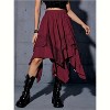 Women's Dark Gothic Punk Grunge Lace - Paneled Asymmetrical Midi Skirt, Edgy and Stylish Bottoms - 4 of 4