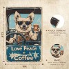 Lomsoe Vintage Dog Coffee Metal Tin Signs Motivational Funny Wall Decor Bar Art Men Bathroom Peace Love 8x12in. - 2 of 4