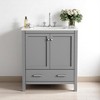 Mshliw 30 Inch Bathroom Vanity with Sink Combo, Solid Wood Frame Storage Cabinet with 2 Soft Close Doors and Drawer, Undermount Ceramic Basin(Gray) - 2 of 4