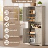 Pantry Cabinet 70" Tall, Kitchen Storage Cabinet with Adjustable Shelves, Freestanding Cupboard for Bathroom, Living Room, Gray - 4 of 4