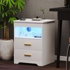 Fredees LED Nightstand with Charging Station, Auto Sensor 3-Color Dimmable Nightstand for Bedroom - 3 of 4