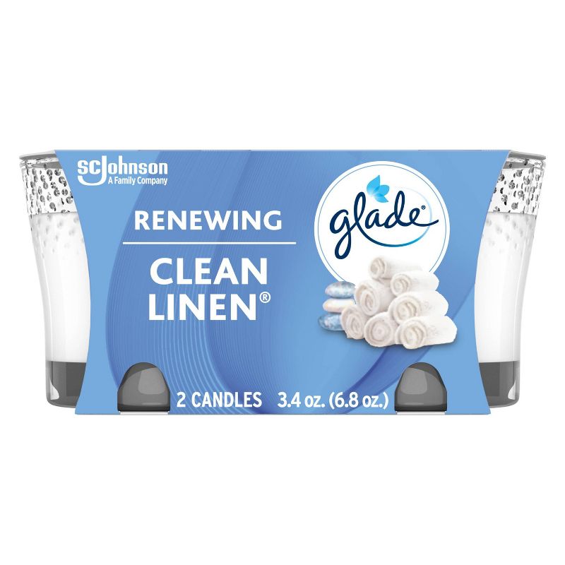 Glade Two Pack Candles Clean Linen - 6.8oz/2ct, 1 of 19