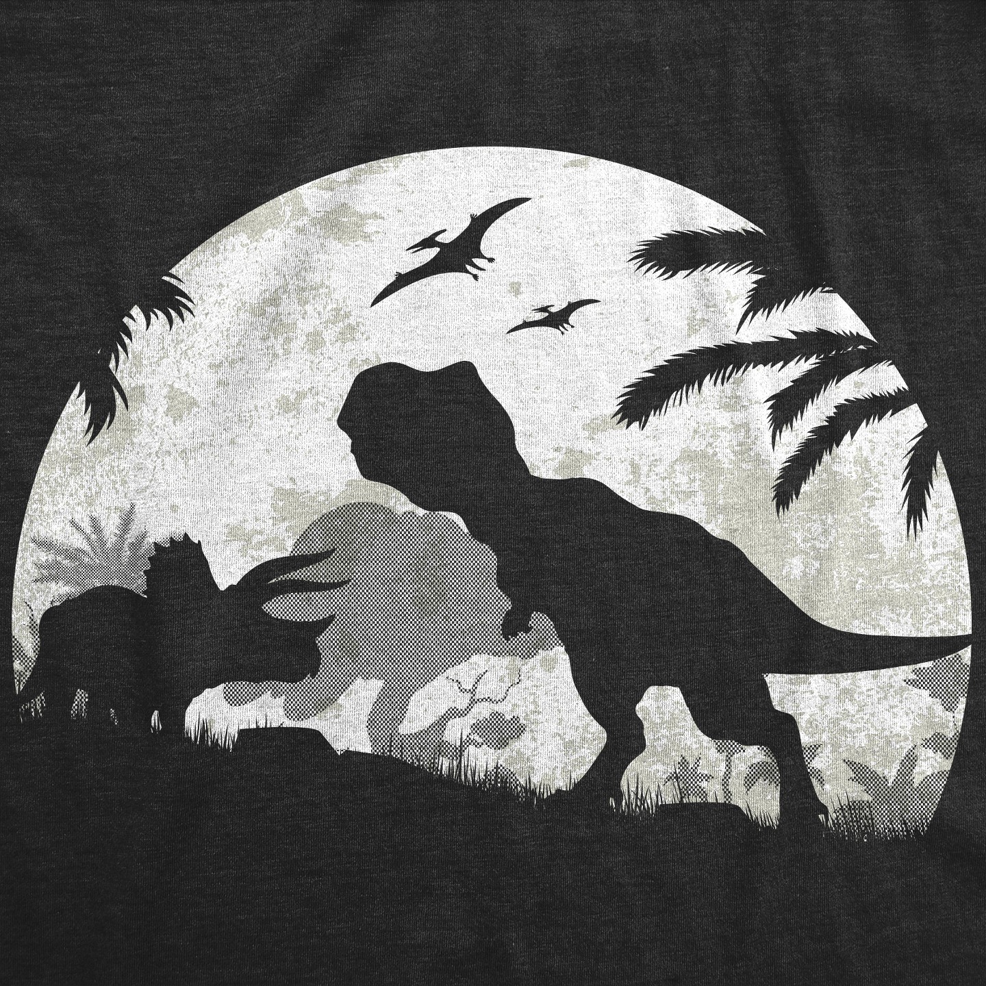 Мужская футболка Crazy Dog T-Shirts, Inc. Funny T Shirts Moonlight Dinos Sarcastic Dinosaur Graphic Novelty Tee for Men - Crazy Dog T Shirt With Dinosaur Sayings Black, цвет: Чёрный — фото 2