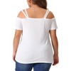 Agnes Orinda Women's Plus Size Short Sleeve Cold Shoulder Keyhole Going Out Party Blouses - image 4 of 4