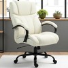 Mshliw Big and Tall 500lbs Executive Office Chair with Linen Upholstery, Wide Seat, Adjustable Height, Swivel Base, and Tilt Function - 2 of 4