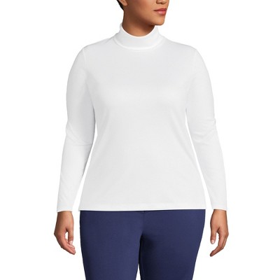 Lands' End Women's Supima Cotton Fitted Long Sleeve Turtleneck