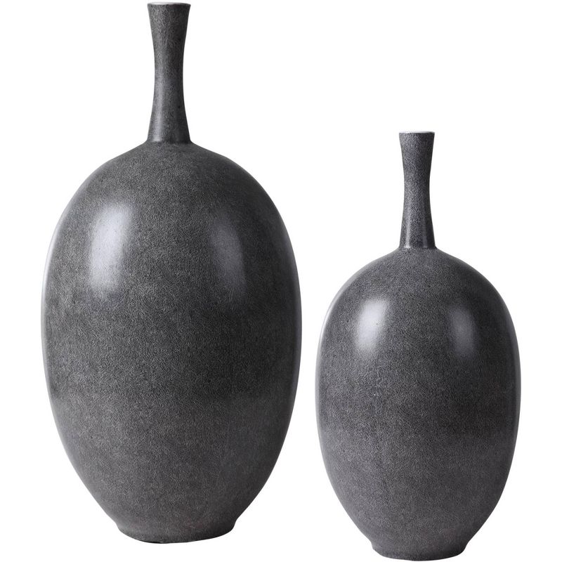 Uttermost Riordan Black and White Ceramic Vases Set of 2, 1 of 2