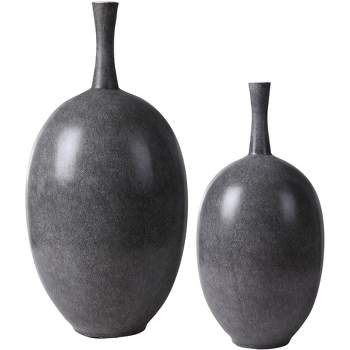 Uttermost Riordan Black and White Ceramic Vases Set of 2
