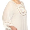Plus Size Crocheted Fringed Trim Dress  Cover Up - White Mark - 4 of 4