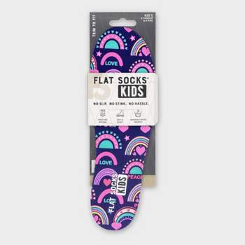 Kids' FLAT SOCKS No Show Cushioned Socks - One Size Fits Most Rainbow
