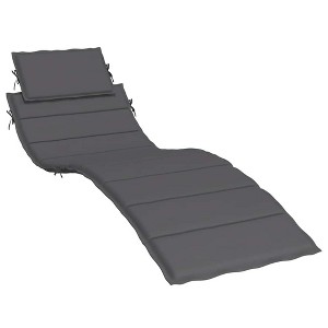 vidaXL Sun Lounger Cushion, 73.2"x22.8"x1.2", Foam Filled Comfort, Oxford Fabric, Anthracite - Lightweight Outdoor Lounger Pad - 1 of 4