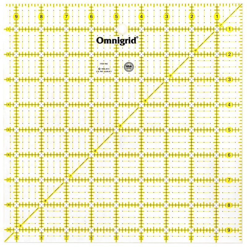 Omnigrid 9-1/2&#34; x 9-1/2&#34; Square Quilting and Sewing Ruler, 1 of 3