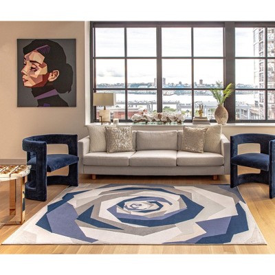 Elizabeth Sutton Vera VE10A Modern Floral/Geometric Area Rug