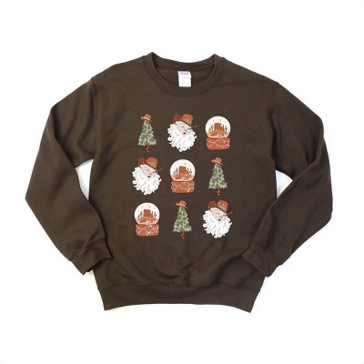 Simply Sage Market Women's Graphic Sweatshirt  Western Santa Snowglobe