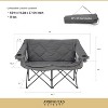 Arrowhead Outdoor Portable Folding Double Duo Camping Chair Loveseat Couch w/ 2 Cup & Wine Glass Holder, Supports up to 500lbs (Granite Grey) - 2 of 4