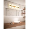 Artemis 10-Light Vanity Light - Modern Steel Fixture with Opal Glass Shades, Damp Rated - 3 of 4