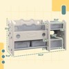 FONTOI 2 Tiers Children's Toy Organizer with 4 Storage Boxes&Bookshelves for Nursery Kindergarten, Toy Storage for Kids,White, 14.6"*23.6"*44.9" - 3 of 4