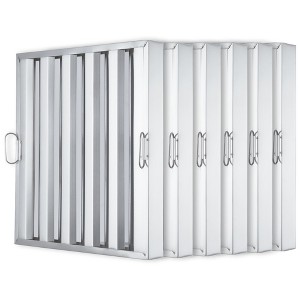 WhizMax Pack of 6 Hood Filter, 5 Grooves Commercial Kitchen Range Hood Filter, 430 Stainless Steel - 1 of 4