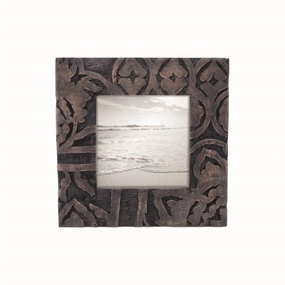Dark Wood 4 x 4 inch Carved Wood Picture Frame - Foreside Home & Garden
