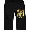 Harry Potter House of Hufflepuff Badger Crest Men's Black Graphic Sleep Pants - 2 of 3