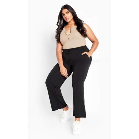 Ave Leisure  Women's Plus Size Splice Panel Legging - Black - 18w : Target