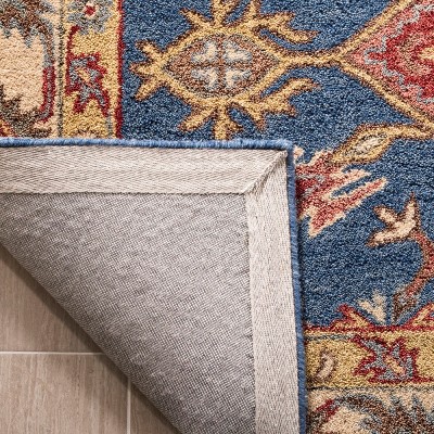 Handmade Blue and Red Wool Tufted 6' x 9' Area Rug