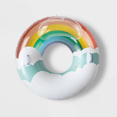 Rainbow Tube With Pillow Water Float - Sun Squad™