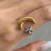 Anna-Kaci Moon and Star Adjustable Mixed Metal Statement Ring - Gold - 4 of 4