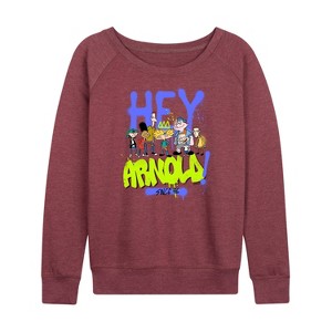 Women's - Hey Arnold! - Retro Arnold Since 96 Lightweight French Terry Wide Neck Long Sleeve Shirt - 1 of 4