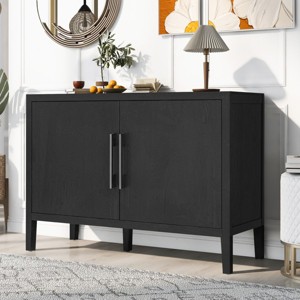 MDF Buffet Cabinet with Adjustable Shelves,Wood Frame Storage Cabinet with Doors,Wood Grain Sideboard for Dining or Living Room-Coolbibila - 1 of 4