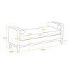 TiramisuBest 53.5" Upholstered Bench with Wood Legs & Bolster Pillows – Elegant Ottoman for End of Bed, Bedroom, Living Room, Entryway (Black) - 3 of 4