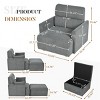Oversized Upholstered Lounge Chair with Storage Ottoman,Deep Seat Reading Chair for Bedroom or Living Room-Cuddlewood - 4 of 4