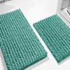 Home Mart Goods 2 Piece Set Turquoise Soft Cozy Plush Chenille Bath Mat Bathroom Rug - 2 of 4