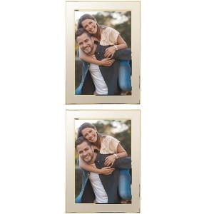 REGALWOVEN Home Room Modern Brushed Aluminum Real Glass Photo Frame - 1 of 4