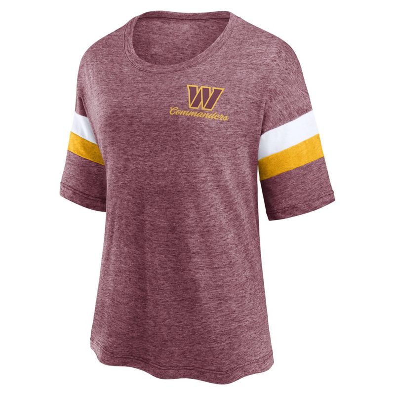 NFL Washington Commanders Women&#39;s Weak Side Blitz Marled Left Chest Short Sleeve T-Shirt, 2 of 4