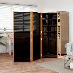 VidaXL 3-Panel Room Divider Black 82.7 in.x70.9 in. - 1 of 4