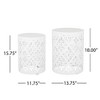 CAVINAS 2-Pack Cylindrical Shape Patio Side Table with Floral-inspired Pattern, Iron-cut Outdoor End Table for Patio, Patio End Tables/Outdoor Table - 3 of 4