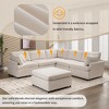 Okak U-Shaped Convertible Sectional Sofa Couch with Movable Ottoman, Modern 6 Seat Upholstered Sofa for Living Room,Apartment, Beige - 2 of 4