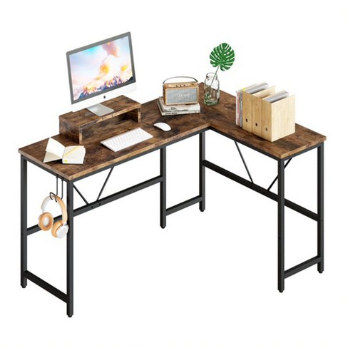 Home Office Desk Shelf Office Desk Storage Dual Monitor Stand Desk  Accessories Walnut Monitor Stand Wood Riser Desk Organizer 