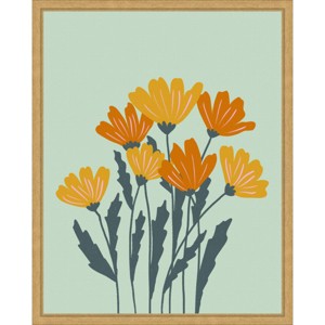 Amanti Art Orange Yellow Flowers by Angela Minca Framed Canvas Wall Art - 1 of 4