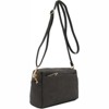FATMOON Triple Zip Small Crossbody Bag - Faux Leather Shoulder Bag with Gold Tone Hardware and Adjustable Strap - Zipper Closure for Everyday - 2 of 4