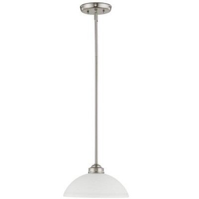 Somerset Brushed Nickel Mini Pendant with Satin Glass