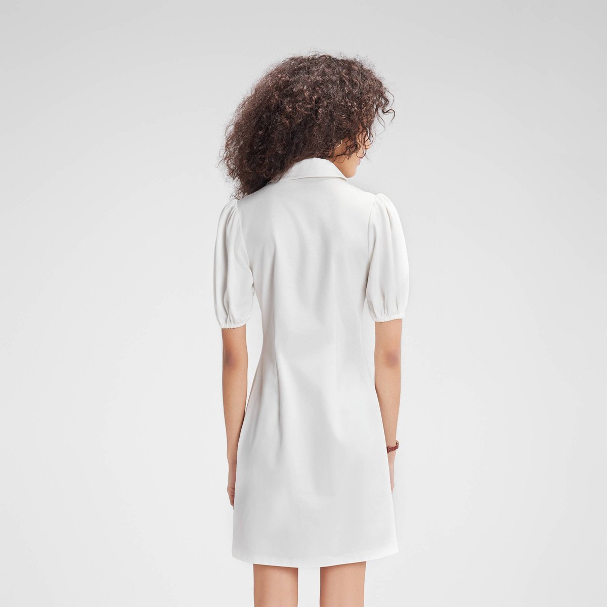Женские платья Wild Fable Women's Puff Short Sleeve Mini Dress - Wild Fable™ White L — фото 4