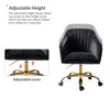 Alex Velvet Height-adjustable Swivel Task Office Chair with Channel-tufted Back and Gold Metal Base | Karat Home - 3 of 4